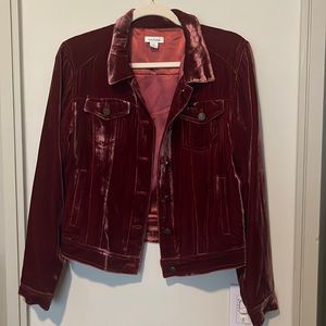 Sundance Wren Maroon Velvet Jacket Like New